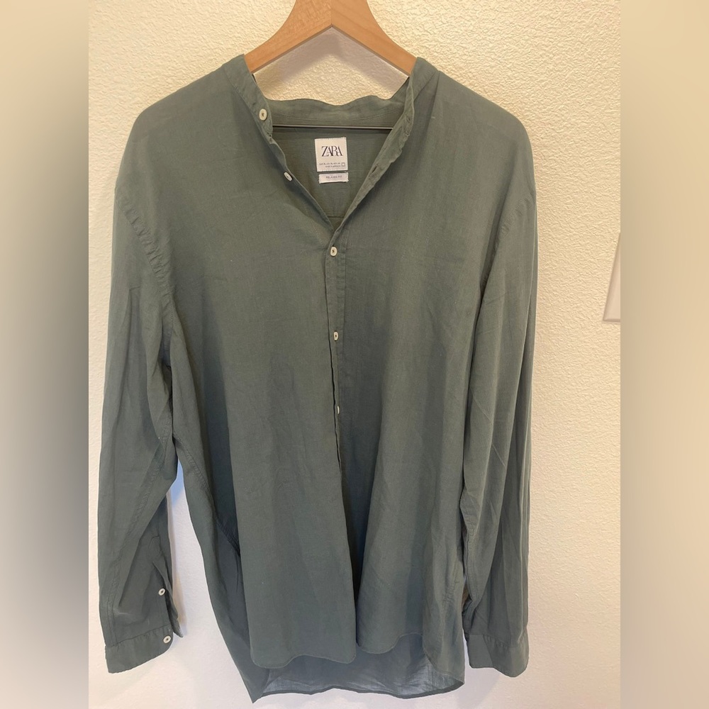 ZARA Mock Neck Button Down Tunic Size XL